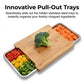 🔪 Wooden Cutting Board with Slide-Out Detachable Trays | Juice Groove & Storage Drawer Kitchen Chopping Block