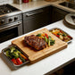 🔪 Wooden Cutting Board with Slide-Out Detachable Trays | Juice Groove & Storage Drawer Kitchen Chopping Block