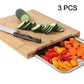 🔪 Wooden Cutting Board with Slide-Out Detachable Trays | Juice Groove & Storage Drawer Kitchen Chopping Block