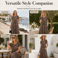 ⏳🔥LIMITED-TIME 50% OFF! ⏰Women's Leopard Print Maxi Dress with Pockets Casual Short Sleeve Long Dress