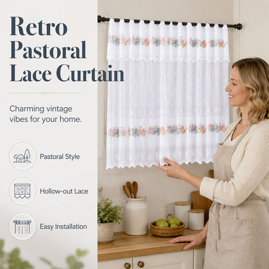 ✨ Time‑Limited Offer ⚡Retro Lace Short Kitchen Curtain