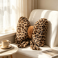 🐆🎀Leopard Print Bowknot Throw Pillow｜Decorative Leopard Bow Accent Cushion