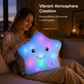 🌟Cute Smiling Star Glowing Plush Pillow｜Soft Light‑Up Star Stuffed Cushion