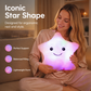 🌟Cute Smiling Star Glowing Plush Pillow｜Soft Light‑Up Star Stuffed Cushion