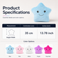 🌟Cute Smiling Star Glowing Plush Pillow｜Soft Light‑Up Star Stuffed Cushion