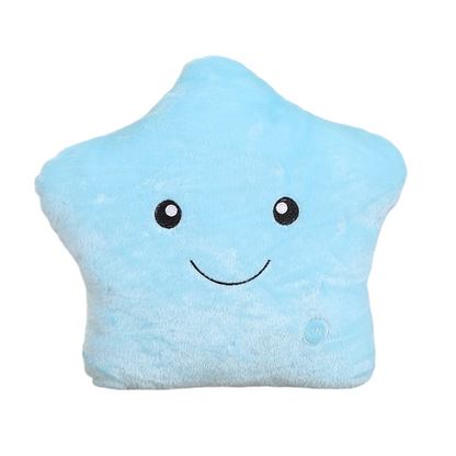 🌟Cute Smiling Star Glowing Plush Pillow｜Soft Light‑Up Star Stuffed Cushion