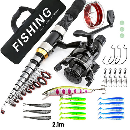 🚨⏰Only today: 50% discount!🎣🎒Complete travel fishing set + carry bag – ideal for anglers on the go