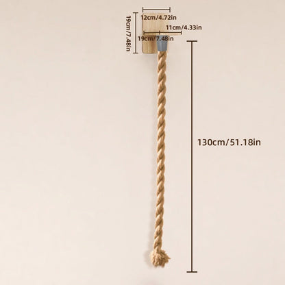 Cat Climbing Rope with Solid Wood Bracket