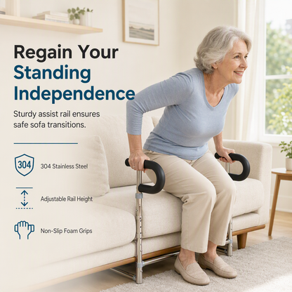 📢📢50% OFF !! ⏰Sofa Stand Assist Rail for Elderly Stainless Steel Sit to Stand Support Frame Grab Bar Mobility Aid