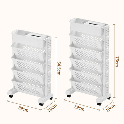 📚 LIMITED‑TIME 50% OFF! 🛞 Movable Bookshelf on Wheels – 5/6 Tiers, 45° Angled, Lockable Casters 📖