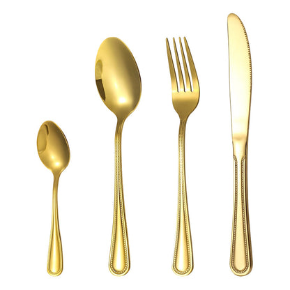 🍴✨ 4-Piece Stainless Steel Flatware Set | Durable Metal Cutlery for Home & Camping