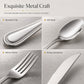 🍴✨ 4-Piece Stainless Steel Flatware Set | Durable Metal Cutlery for Home & Camping