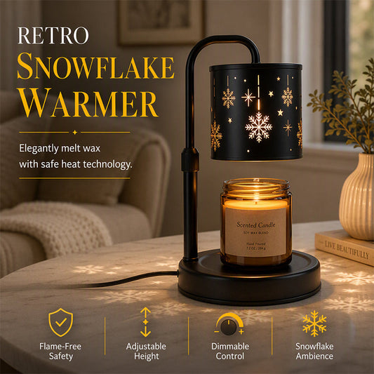 ❄️Retro Snowflake Candle Warmer Lamp | Decorative Candle Melting Lamp for Home Decor & Bedroom