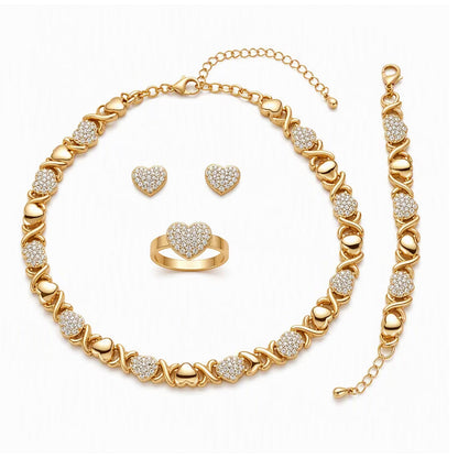 💖 LIMITED-TIME 50% OFF! ✨ Classic Heart 4-Piece Jewelry Set – Sparkling, Lightweight, Multi-occassion 🎀