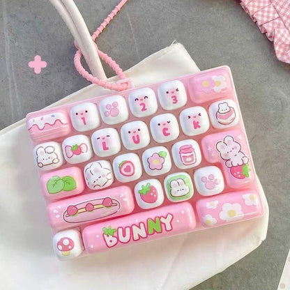 ⏳50% OFF ! 🔑 Keyboard Button Keychain – Cute Fidget Stress Relief Keyring, Portable Clicker Toy for Keys, Bags & Gifts⌨️