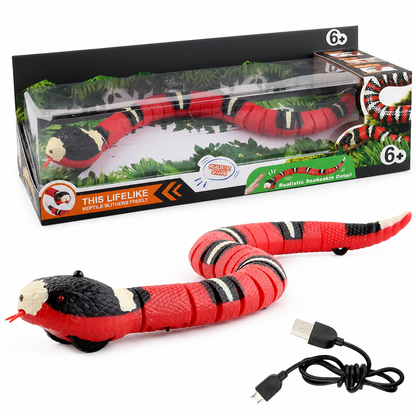 🐍 Electric Smart Sensing Snake Toy ✨ Obstacle Avoidance Banded Krait, Fun Interactive Prank Toy for Kids