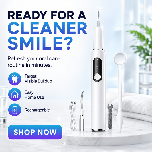🦷 Portable Ultrasonic Teeth Cleaner ✨ Tartar Stain Remover Kit for Home Oral Care