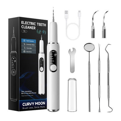 🦷 Portable Ultrasonic Teeth Cleaner ✨ Tartar Stain Remover Kit for Home Oral Care