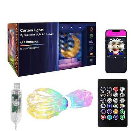 🌟Waterproof LED Curtain String Lights, Fairy Window Curtain Lights for Bedroom, Wedding, Party, Garden Holiday Decoration