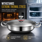 ⏳Time-Limited Special⏰ Thickened Stainless Steel Nonstick Stir Fry Pan with Lid Flat Bottom Cooking Wok with Dual Handles