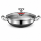 ⏳Time-Limited Special⏰ Thickened Stainless Steel Nonstick Stir Fry Pan with Lid Flat Bottom Cooking Wok with Dual Handles
