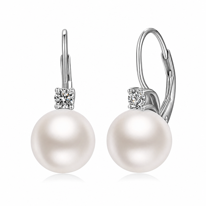 💫 Elegant Faux Pearl & Cubic Zirconia Drop Earrings | Shiny Dangle Earrings for Women Daily & Party Wear