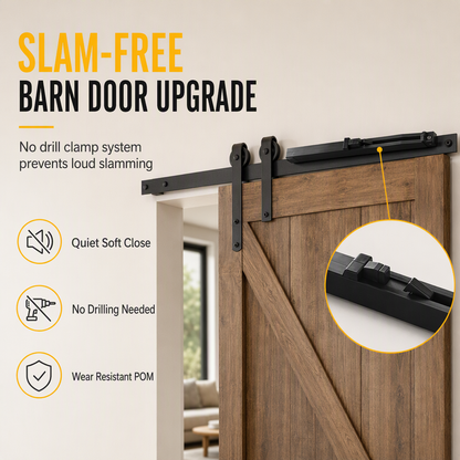 📢📢50% OFF !! ⏰Sliding Barn Door Soft Close Mechanism POM Material Track Buffer Damper Kit with No-Drill Installation