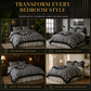 Nordic Style Leopard Print Bedding Set with Ruffled Edges Duvet Cover and Pillowcase Set