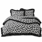 Nordic Style Leopard Print Bedding Set with Ruffled Edges Duvet Cover and Pillowcase Set