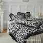 Nordic Style Leopard Print Bedding Set with Ruffled Edges Duvet Cover and Pillowcase Set