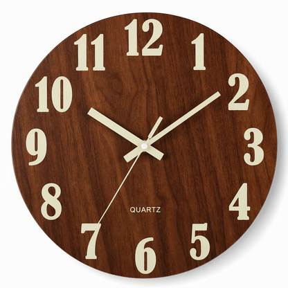 🕰️ LIMITED-TIME 50% OFF! 🌙 12-Inch Silent Wooden Wall Clock – Luminous Dial, Wood Grain, No Tick ✨
