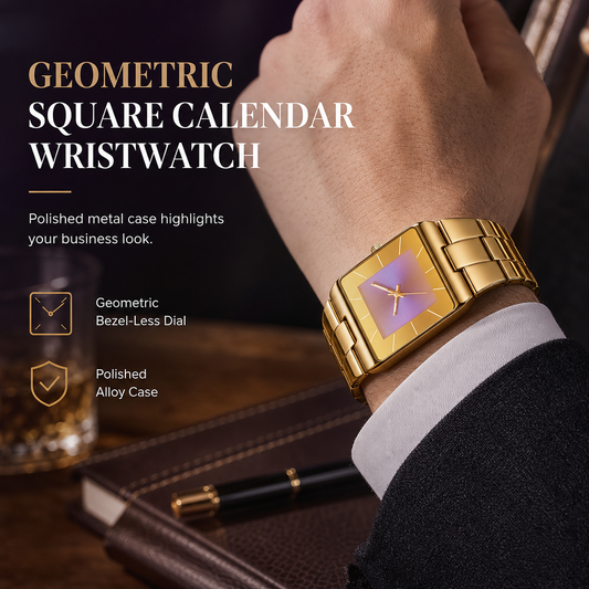 ⌚ Fashionable Men’s Square Quartz Watch ✨ Steel Strap Classic Wristwatch for Men & Students