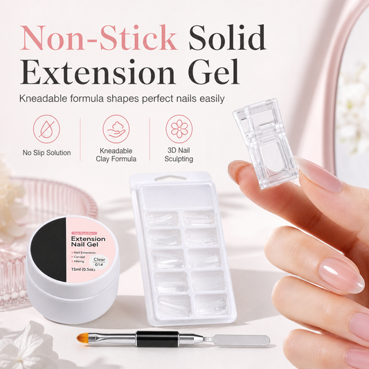 🧴Solid Builder Gel ✨Non-Sticky Formula Nail Extension Sculpting Gel