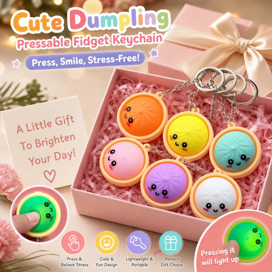 🔥 A charming anti-stress toy keychain in the shape of a dumpling – illuminated (reacts to touch)