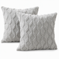 📢📢50% OFF !! ⏰Soft Plush Cushion Cover with Embroidered Geometric Diamond Pattern Minimalist Solid Color Throw Pillow Case for Sofa