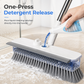 🧼Long Handle Floor Scrub Brush✨2-in-1 Stiff Bristle & Squeegee｜Built-in Soap Dispenser, Detachable Head for Bathroom Deep Cleaning