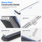 🧼Long Handle Floor Scrub Brush✨2-in-1 Stiff Bristle & Squeegee｜Built-in Soap Dispenser, Detachable Head for Bathroom Deep Cleaning
