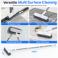 🧼Long Handle Floor Scrub Brush✨2-in-1 Stiff Bristle & Squeegee｜Built-in Soap Dispenser, Detachable Head for Bathroom Deep Cleaning