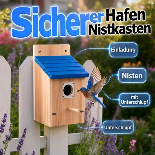 🏡 LIMITED-TIME 50% OFF! 🌿 Weatherproof Wooden Bird House – Predator Guard, Sloped Roof, Rustic ✨