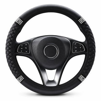 💎 LIMITED-TIME 50% OFF! ✨ Rhinestone Steering Wheel Cover – Sparkling, Quilted, Luxury 🚗