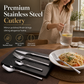 🍴 Stainless Steel Flatware Set: 304 Steel, 5 Finishes, 4/24 Pieces, Slim Profile