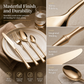 🍴 Stainless Steel Flatware Set: 304 Steel, 5 Finishes, 4/24 Pieces, Slim Profile