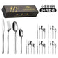 🍴 Stainless Steel Flatware Set: 304 Steel, 5 Finishes, 4/24 Pieces, Slim Profile