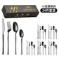 🍴 Stainless Steel Flatware Set: 304 Steel, 5 Finishes, 4/24 Pieces, Slim Profile