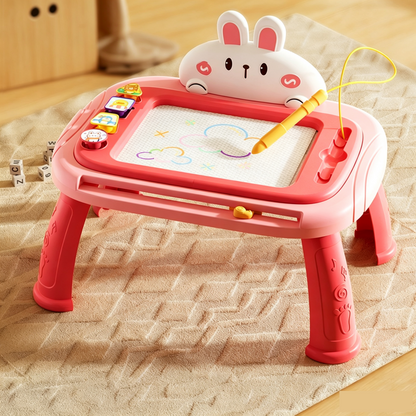 🎨 50% OFF! ✨ Kids 3-in-1 Magnetic Drawing Board Table with 4 Stamps & Stylus