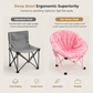 🌻Portable Oversized Folding Camping Moon Chair with Thick Padded Cushion and Heavy Duty Steel Tube Frame