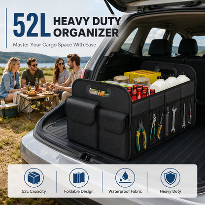 🔥 50% OFF 🚗 Large-Capacity Waterproof Foldable Car Trunk Organizer – Collapsible Storage Box for SUV & Sedan 🧳✨