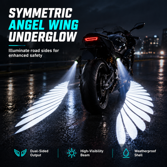 🎉 50% OFF! 🏍️ Motorcycle LED Angel Wings Ground Projection Lights – Eye-Catching Wing Glow for Night Rides ✨