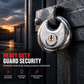 🔒Heavy Duty Round Disc Padlock with Pure Copper Core Waterproof Rustproof Anti Theft Shielded Shackle Lock for Gates Sheds and Wooden Doors