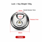 🔒Heavy Duty Round Disc Padlock with Pure Copper Core Waterproof Rustproof Anti Theft Shielded Shackle Lock for Gates Sheds and Wooden Doors
